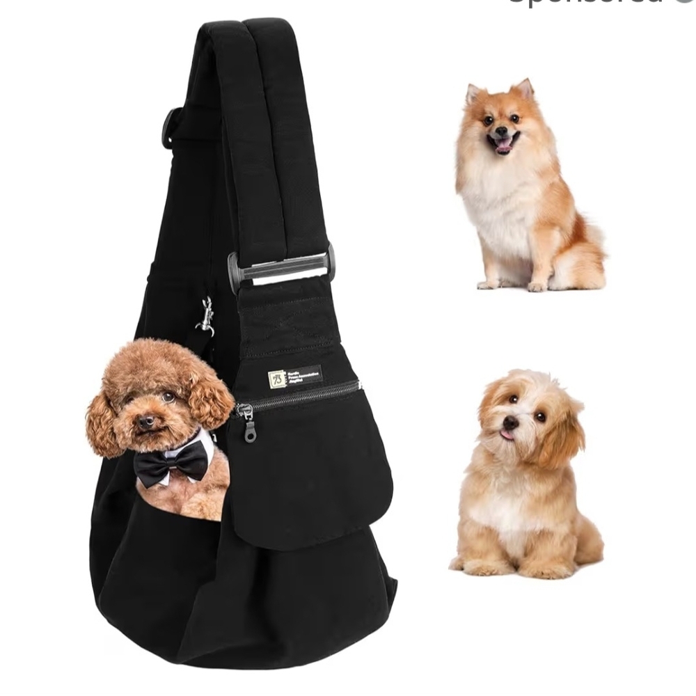 Sleek Black Pet Sling Carrier